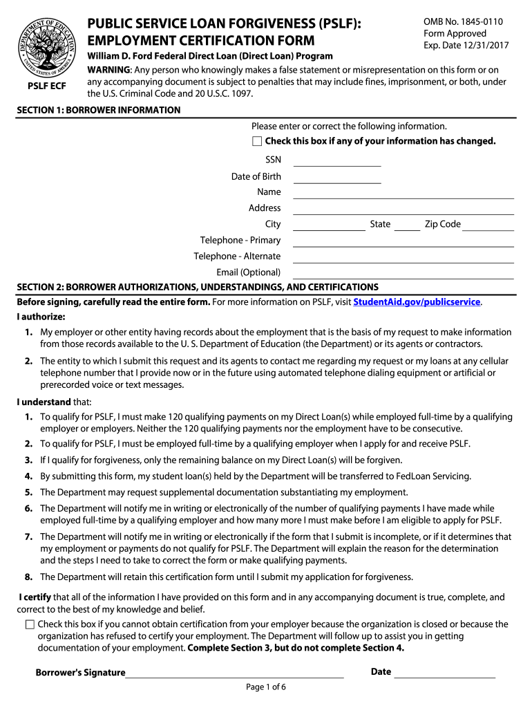 PSLF Form Navient Mail 2025